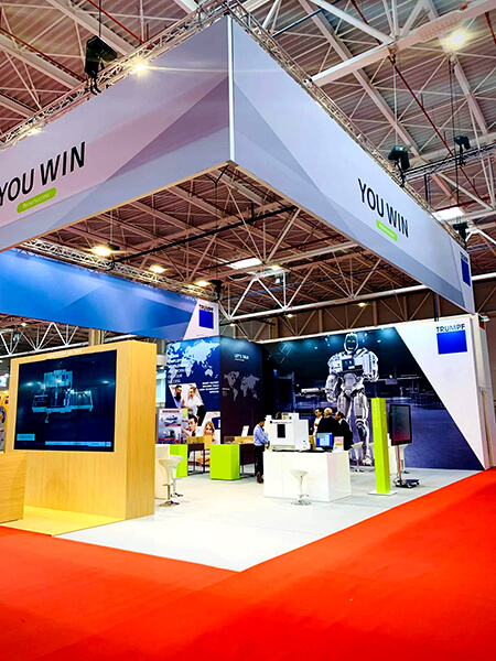 Custom stand Trumpf for events and exhibitions