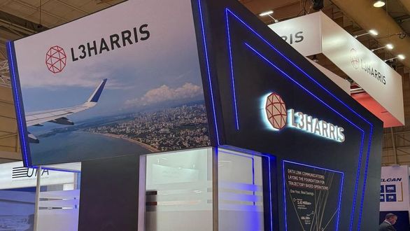 L3Harris exhibition stand at Airspace World 2025 in Lisbon, built by HT Design
